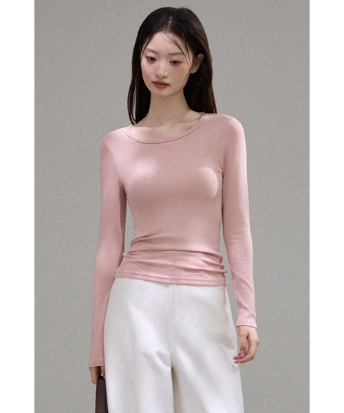 Bifrost(ビフレスト)の「万能スモールラウンドネックカットソー(Tシャツ/カットソー・レディース・ブルー/ネイビー/ピンク/ホワイト/グレー/ブラック・FREE)」の19枚目の写真