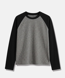 クロップド ラグラン ロングスリーブ Tシャツ ブラック