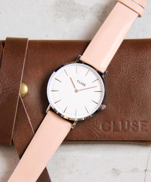 CLUSE(クルース)の「<CLUSE>∴カラーレザー38mmフェイスウォッチ/シルバーカラー(アナログ腕時計・レディース・オリーブ/ピンク・FREE)」の3枚目の写真