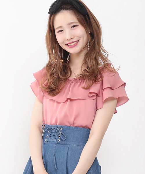 one after another NICE CLAUP（ワンアフターアナザーナイスクラップ）の「いろいろ素材ザビエルブラウス（シャツ/ブラウス・レディース・ネイビー/オフホワイト/ブラック/ピンク・FREE）」の13枚目の写真