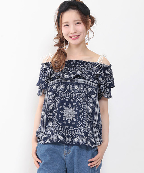 one after another NICE CLAUP（ワンアフターアナザーナイスクラップ）の「いろいろ素材ザビエルブラウス（シャツ/ブラウス・レディース・ネイビー/オフホワイト/ブラック/ピンク・FREE）」の20枚目の写真