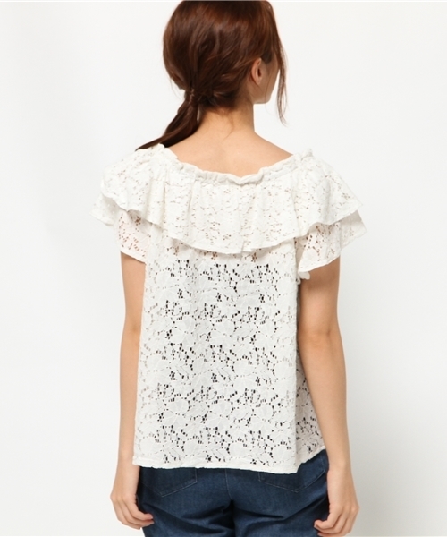 one after another NICE CLAUP（ワンアフターアナザーナイスクラップ）の「いろいろ素材ザビエルブラウス（シャツ/ブラウス・レディース・ネイビー/オフホワイト/ブラック/ピンク・FREE）」の18枚目の写真