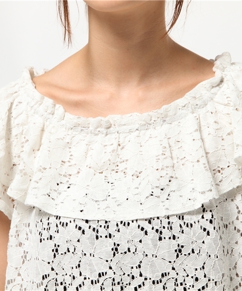 one after another NICE CLAUP（ワンアフターアナザーナイスクラップ）の「いろいろ素材ザビエルブラウス（シャツ/ブラウス・レディース・ネイビー/オフホワイト/ブラック/ピンク・FREE）」の17枚目の写真