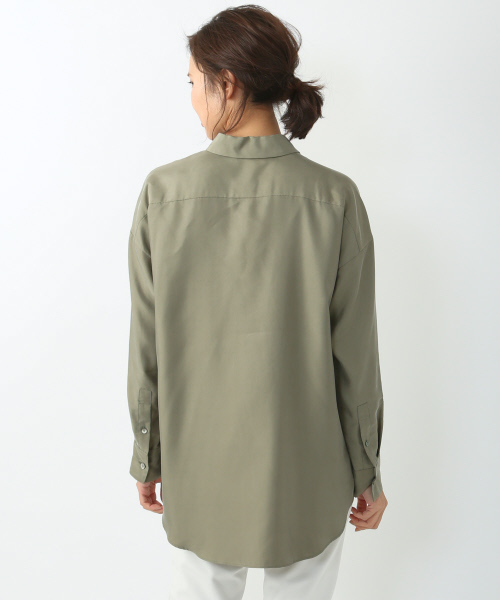 qualite（カリテ）の「ドレープビックブラウス（シャツ/ブラウス・レディース・ダークブラウン/カーキ・2）」の5枚目の写真