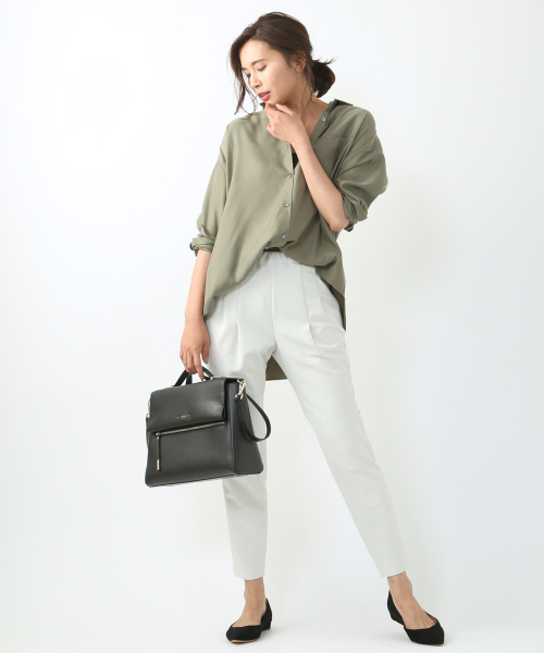 qualite（カリテ）の「ドレープビックブラウス（シャツ/ブラウス・レディース・ダークブラウン/カーキ・2）」の12枚目の写真