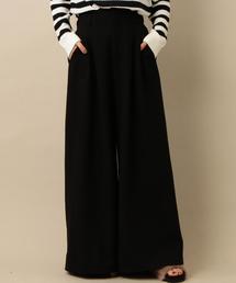 Another Edition | ハイウエスト4タックワイドパンツ(ブラック)/ AEBC H/W 4TUCK WID BLK(その他パンツ)