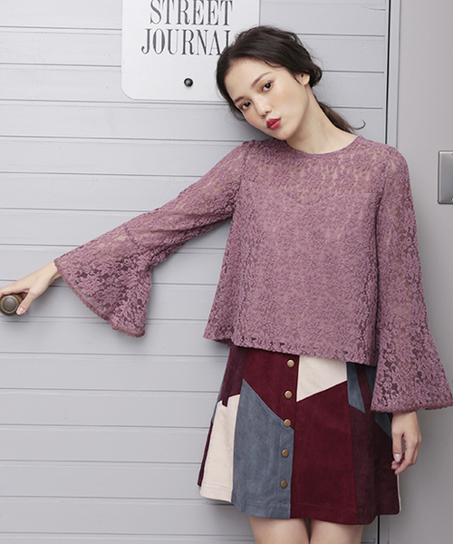 one after another NICE CLAUP（ワンアフターアナザーナイスクラップ）の「前釦台形スカート（スカート・レディース・キャメル/ボルドー/インディゴブルー・FREE）」の9枚目の写真