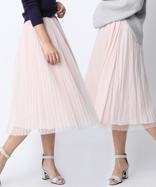 Andemiu（アンデミュウ）の「【リバーシブル!】チュールプリーツ２ＷＡＹスカート749652（スカート・レディース・ピンク/ブルー/グレー・FREE）」の3枚目の写真