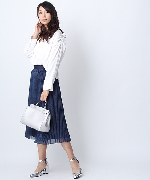 Andemiu（アンデミュウ）の「【リバーシブル!】チュールプリーツ２ＷＡＹスカート749652（スカート・レディース・ピンク/ブルー/グレー・FREE）」の10枚目の写真