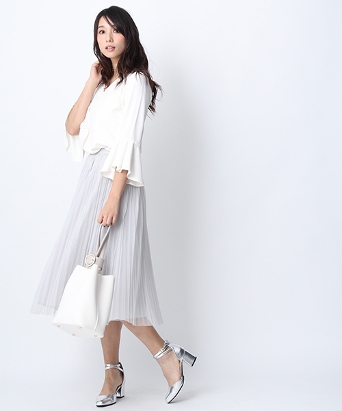 Andemiu（アンデミュウ）の「【リバーシブル!】チュールプリーツ２ＷＡＹスカート749652（スカート・レディース・ピンク/ブルー/グレー・FREE）」の11枚目の写真