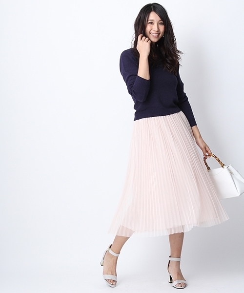 Andemiu（アンデミュウ）の「【リバーシブル!】チュールプリーツ２ＷＡＹスカート749652（スカート・レディース・ピンク/ブルー/グレー・FREE）」の12枚目の写真