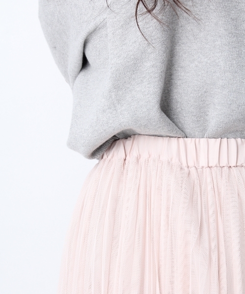 Andemiu（アンデミュウ）の「【リバーシブル!】チュールプリーツ２ＷＡＹスカート749652（スカート・レディース・ピンク/ブルー/グレー・FREE）」の5枚目の写真