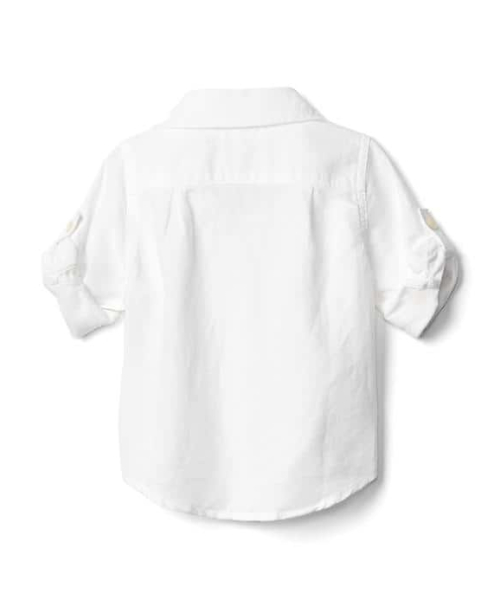 GAP（ギャップ）の「Gap リネンコンバーチブル ポケットシャツ（シャツ/ブラウス・キッズ・ホワイト・70cm/80ｃｍ/90cm/50cm/60cm）」の2枚目の写真