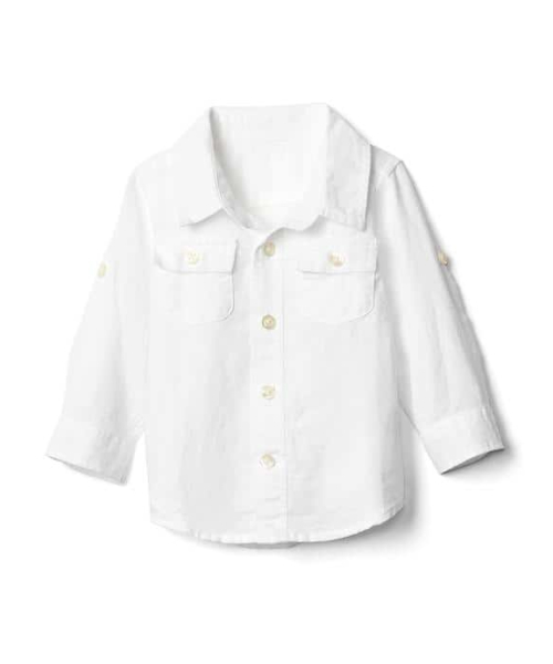 GAP（ギャップ）の「Gap リネンコンバーチブル ポケットシャツ（シャツ/ブラウス・キッズ・ホワイト・70cm/80ｃｍ/90cm/50cm/60cm）」の3枚目の写真