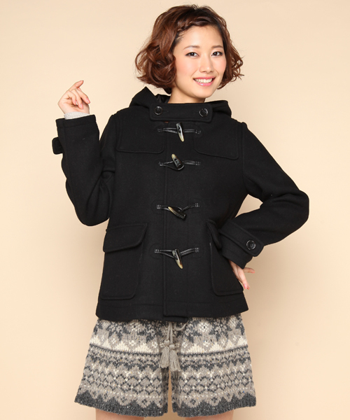 Ray BEAMS（レイビームス）の「Ray BEAMS / 綾メルトン ショートダッフルコート（ダッフルコート・レディース・ブラック/グレー/ネイビー/キャメル/レッド・0/1）」の2枚目の写真