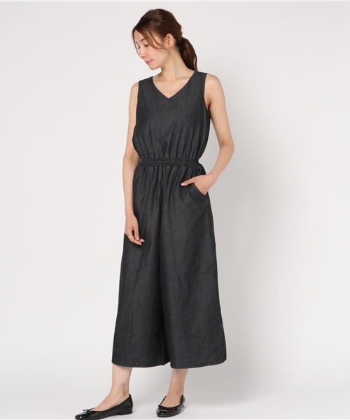 Denime(ドゥニーム)の「ダンガリーロンパース(サロペット/オーバーオール・レディース・ライトインディゴブルー/ブラック系その他・FREE)」の15枚目の写真