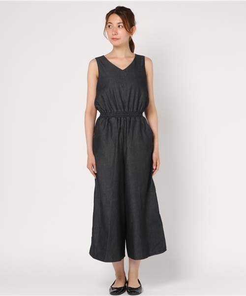 Denime(ドゥニーム)の「ダンガリーロンパース(サロペット/オーバーオール・レディース・ライトインディゴブルー/ブラック系その他・FREE)」の9枚目の写真