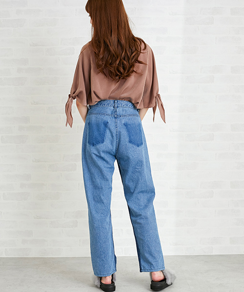 N.（N. Natural Beauty Basic）（エヌエヌナチュラルビューティーベーシック）の「バイカラーリメイクデニム（デニムパンツ・レディース・ブルー/ブラック・SMALL/MEDIUM）」の11枚目の写真