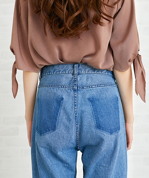 N.（N. Natural Beauty Basic）（エヌエヌナチュラルビューティーベーシック）の「バイカラーリメイクデニム（デニムパンツ・レディース・ブルー/ブラック・SMALL/MEDIUM）」の12枚目の写真