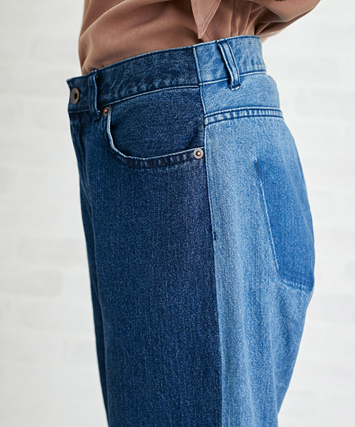 N.（N. Natural Beauty Basic）（エヌエヌナチュラルビューティーベーシック）の「バイカラーリメイクデニム（デニムパンツ・レディース・ブルー/ブラック・SMALL/MEDIUM）」の13枚目の写真