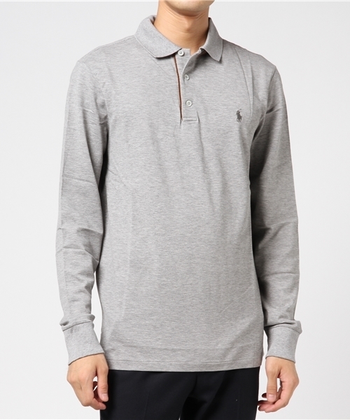 POLO RALPH LAUREN(ポロ ラルフ ローレン)の「カスタム スリムストレッチ メッシュ ポロシャツ(ポロシャツ・メンズ・ダークグレー/ブルー系9/ライトグレー・LARGE/MEDIUM/SMALL)」の6枚目の写真