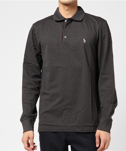 POLO RALPH LAUREN(ポロ ラルフ ローレン)の「カスタム スリムストレッチ メッシュ ポロシャツ(ポロシャツ・メンズ・ダークグレー/ブルー系9/ライトグレー・LARGE/MEDIUM/SMALL)」の7枚目の写真