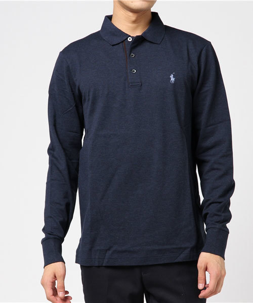 POLO RALPH LAUREN(ポロ ラルフ ローレン)の「カスタム スリムストレッチ メッシュ ポロシャツ(ポロシャツ・メンズ・ダークグレー/ブルー系9/ライトグレー・LARGE/MEDIUM/SMALL)」の8枚目の写真