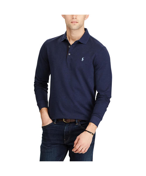 POLO RALPH LAUREN(ポロ ラルフ ローレン)の「カスタム スリムストレッチ メッシュ ポロシャツ(ポロシャツ・メンズ・ダークグレー/ブルー系9/ライトグレー・LARGE/MEDIUM/SMALL)」の4枚目の写真