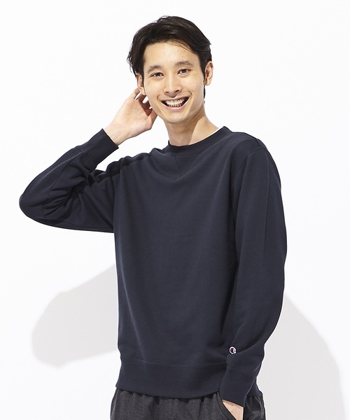 Champion（チャンピオン）の「【Champion】無地スウェット トレーナー（スウェット・メンズ・ブラック/ネイビー/グレー/オフホワイト/ピンク/ライトグリーン/イエロー/ライラック/サックスブルー/ダークグリーン/ベージュ/レッド/オレンジ/ワイン/その他/イエロー系その他/キナリ/ライトピンク・SMALL/MEDIUM/LARGE/X-LARGE）」の8枚目の写真