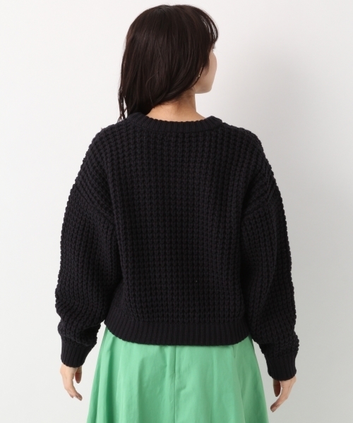 A part by（アパートバイ）の「3GCoAcワッフルPO 782150（ニット/セーター・レディース・ネイビー/オフホワイト/イエロー・FREE）」の11枚目の写真