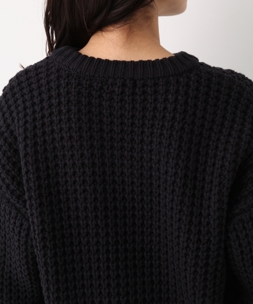 A part by（アパートバイ）の「3GCoAcワッフルPO 782150（ニット/セーター・レディース・ネイビー/オフホワイト/イエロー・FREE）」の8枚目の写真