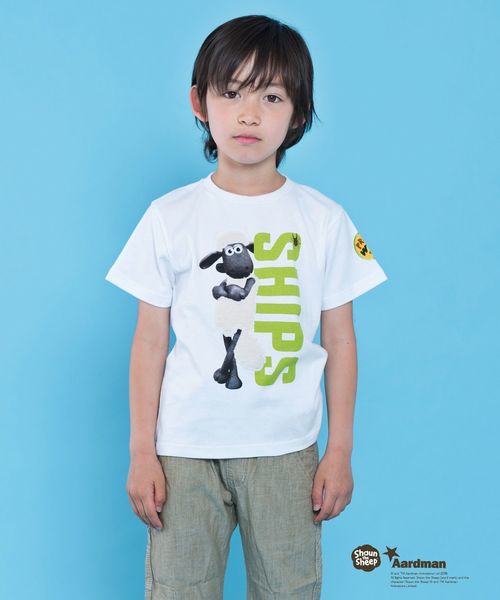 SHIPS(シップス)の「SHIPS KIDS:ひつじのショーン ネイチャー TEEシャツ(100~130cm)(Tシャツ/カットソー・キッズ・オフホワイト/グレー/イエロー・100/110/120/130)」の2枚目の写真