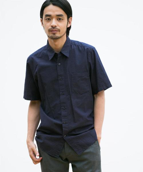 green label relaxing（グリーンレーベルリラクシング）の「CM サシコステッチ ナローレギュラー 半袖 シャツ（シャツ/ブラウス・メンズ・ネイビー/ホワイト/ロイヤルブルー・L/S/M）」の3枚目の写真