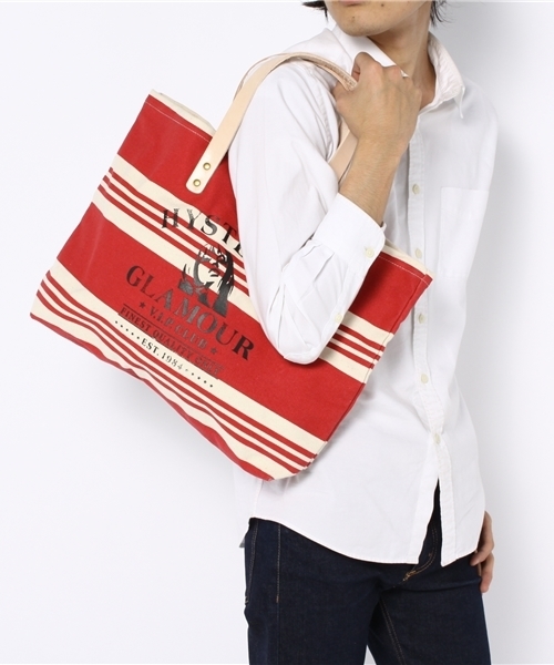 HYSTERIC GLAMOUR（ヒステリックグラマー）の「PUBLIC SIGN pt トートバッグ（トートバッグ・メンズ・レッド系その他/グリーン系その他/ブルー・FREE）」の9枚目の写真