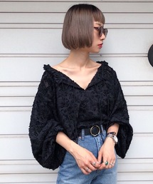 PAGEBOY | 【WEB限定】ジャガードボリュームスリーブブラウス(シャツ/ブラウス)
