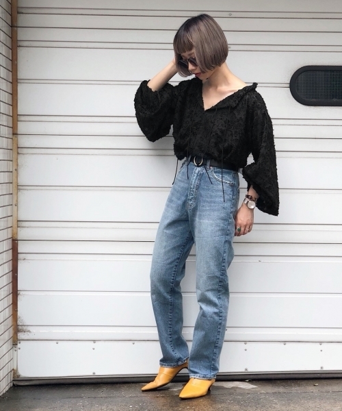 PAGEBOY（ページボーイ）の「【WEB限定】ジャガードボリュームスリーブブラウス（シャツ/ブラウス・レディース・ホワイト/ブラック・FREE）」の9枚目の写真