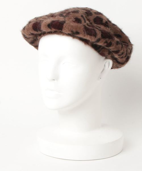 WEGO(ウィゴー)の「WEGO/アニマルアンゴラベレー帽(ハンチング/ベレー帽・レディース・ベージュ/ブラウン・FREE)」の4枚目の写真