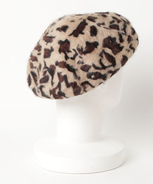 WEGO(ウィゴー)の「WEGO/アニマルアンゴラベレー帽(ハンチング/ベレー帽・レディース・ベージュ/ブラウン・FREE)」の3枚目の写真