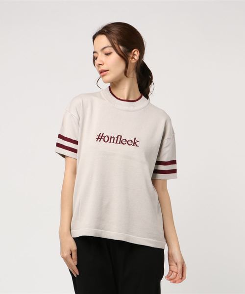 VENCEEXCHANGE（ヴァンスエクスチェンジ）の「スポーティーロゴニット（ニット/セーター・レディース・ホワイト/グリーン・M）」の6枚目の写真