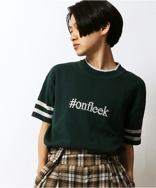 VENCEEXCHANGE（ヴァンスエクスチェンジ）の「スポーティーロゴニット（ニット/セーター・レディース・ホワイト/グリーン・M）」の8枚目の写真