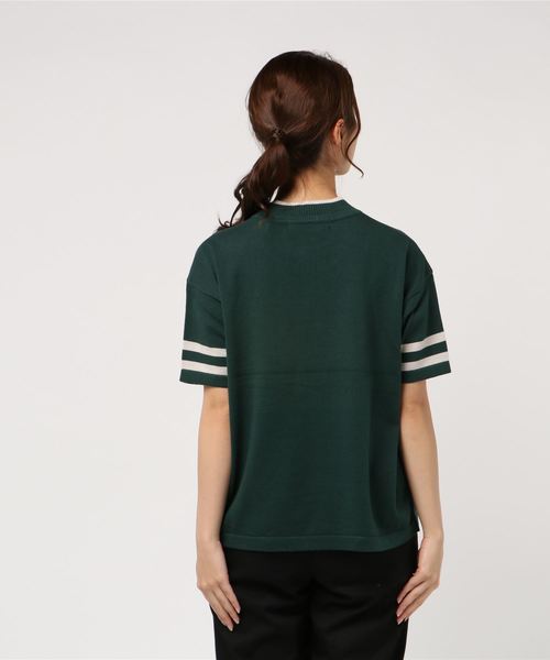 VENCEEXCHANGE（ヴァンスエクスチェンジ）の「スポーティーロゴニット（ニット/セーター・レディース・ホワイト/グリーン・M）」の3枚目の写真