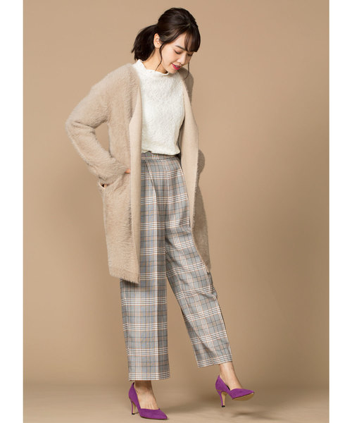 12Twelve Agenda(トゥエルブ アジェンダ)の「チェック柄脇ボタンワイドパンツ(その他パンツ・レディース・ベージュ/グレー・S/M)」の8枚目の写真