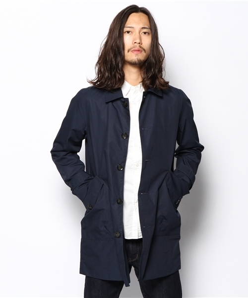 AMERICAN RAG CIE（アメリカンラグシー）の「AMERICAN RAG CIE ダブルポケットショップコート 114-DEL-M132-CO083∴（ステンカラーコート・メンズ・レッド/ネイビー・2/1）」の6枚目の写真