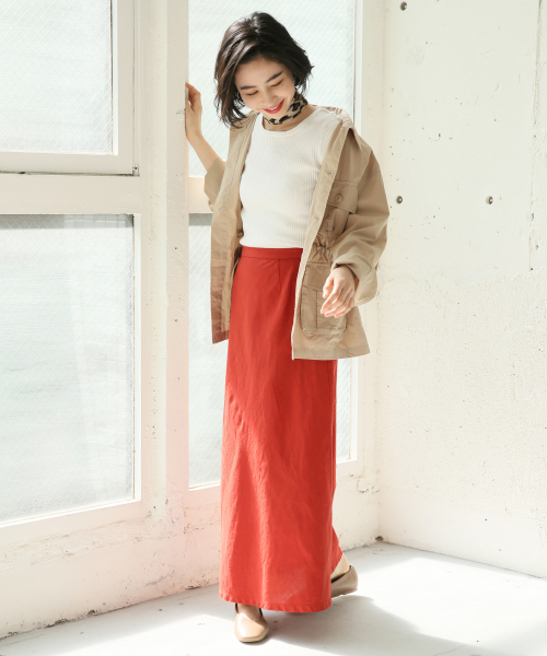 LOWRYS FARM(ローリーズファーム)の「フレンチリネンマーメイドスカート 831211(スカート・レディース・ブラック/ベージュ/レッド/アイボリー・FREE)」の17枚目の写真