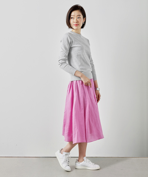 ZOZO（ゾゾ）の「ホールガーメントコットンクルーネックニットプルオーバー（パターンオーダー）／ネイビー[WOMEN]（ニット/セーター・レディース・ネイビー・マルチサイズ）」の4枚目の写真