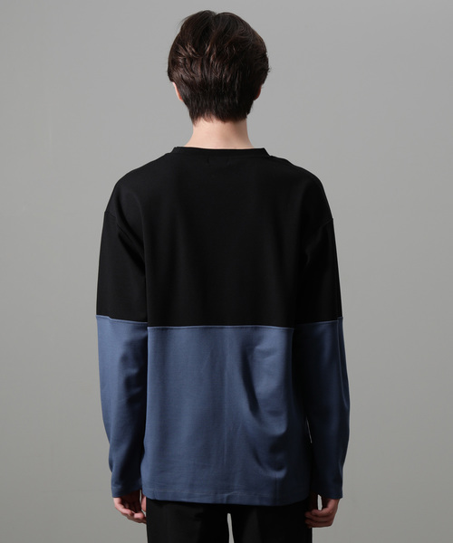 JUNRED(ジュンレッド)の「ポンチクルーネック切替ロンT(Tシャツ/カットソー・メンズ・ブラック系その他/ベージュ系その他/オレンジ系その他・S/M/L)」の8枚目の写真