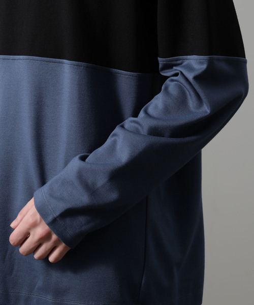 JUNRED(ジュンレッド)の「ポンチクルーネック切替ロンT(Tシャツ/カットソー・メンズ・ブラック系その他/ベージュ系その他/オレンジ系その他・S/M/L)」の10枚目の写真