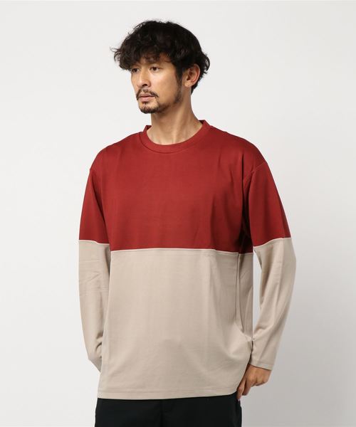 JUNRED(ジュンレッド)の「ポンチクルーネック切替ロンT(Tシャツ/カットソー・メンズ・ブラック系その他/ベージュ系その他/オレンジ系その他・S/M/L)」の12枚目の写真