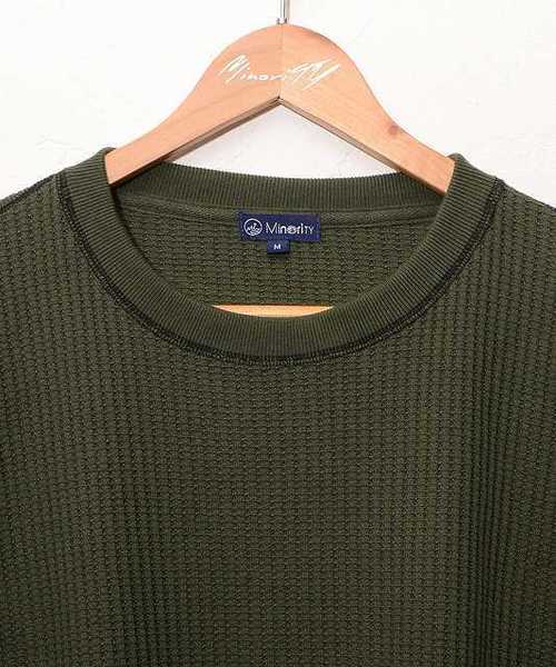 MinoriTY（マイノリティ）の「配色ステッチビッグトレーナー ビッグシルエット（スウェット・メンズ・ブラック/オフホワイト/カーキ・M/L）」の10枚目の写真