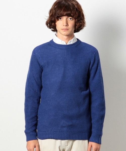 coen（コーエン）の「ワッフルニットクルーネックプルオーバー（ニット/セーター・メンズ・ホワイト/ブラック/コバルトブルー・MEDIUM/SMALL/X-LARGE/LARGE）」の11枚目の写真